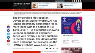 
                            8. The Hyderabad Metropolitan Development Authority (HMDA) has ...