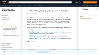 
                            8. The IAM Console and Sign-in Page - AWS Identity and ...