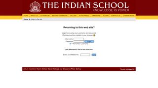 
                            5. The Indian School: Login to the site