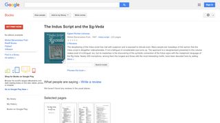 
                            12. The Indus Script and the Ṛg-Veda - Google बुक के परिणाम