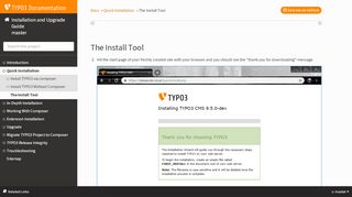 
                            1. The Install Tool - TYPO3 documentation