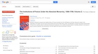 
                            8. The Institutions of France Under the Absolute Monarchy, 1598-1789: ...