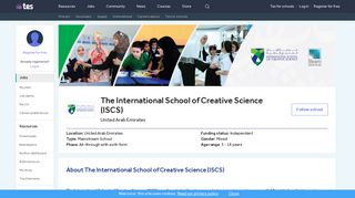 
                            4. The International School of Creative Science (ISCS) - Tes Jobs
