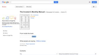 
                            12. The Investor's Monthly Manual: A Newspaper for Investors ... - Google बुक के परिणाम