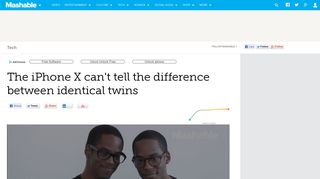 
                            1. The iPhone X's Face ID can be fooled by identical twins - Mashable