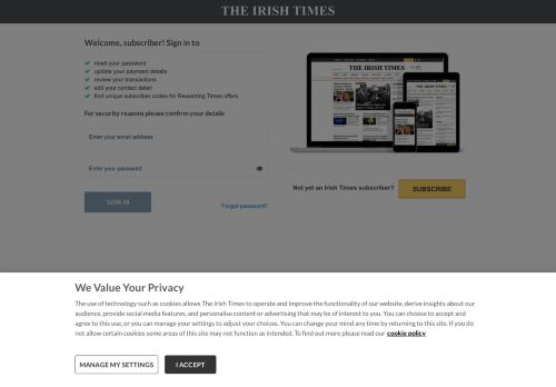 
                            7. The Irish Times | Myaccount - Login