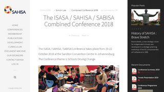 
                            8. The ISASA / SAHISA / SABISA Combined Conference 2018 – SAHISA