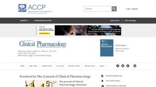 
                            6. The Journal of Clinical Pharmacology - ACCP Journals - Wiley