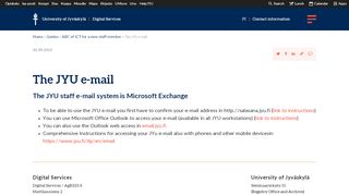 
                            2. The JYU e-mail — Digital Services