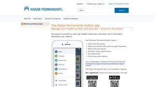 
                            4. The Kaiser Permanente mobile app Manage your health quickly and ...