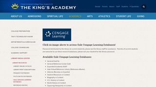 
                            11. The King's Academy: Gale Cengage Learning Databases