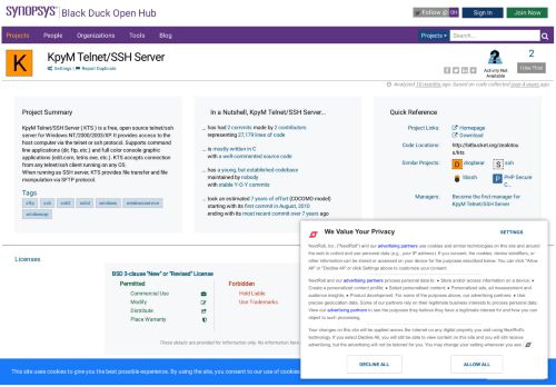 
                            5. The KpyM Telnet/SSH Server Open Source Project on Open Hub