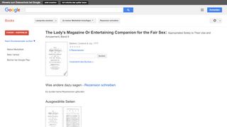 
                            9. The Lady's Magazine Or Entertaining Companion for the Fair Sex: ...