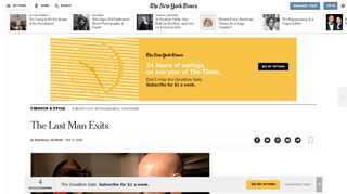 
                            10. The Last Man Exits - The New York Times