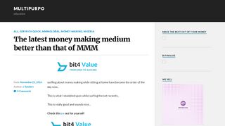 
                            8. The latest money making medium better than that of MMM – multipurpo