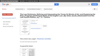 
                            8. The Law Dictionary, Defining and Interpreting the Terms Or Words ... - Google Books-Ergebnisseite