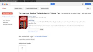 
                            13. The Lawrence Sanders Thriller Collection Volume Two: The Tomorrow ...