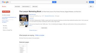 
                            9. The Lawyer Marketing Book: 60 Real-World Lessons Plus ...