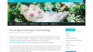 
                            5. The Leo Sign Or Simha Sign In Tamil Astrology - Life Care - IRL Events