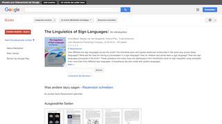 
                            12. The Linguistics of Sign Languages: An introduction - Google Books-Ergebnisseite