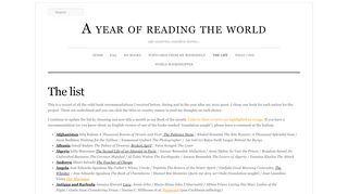 
                            12. The list « A year of reading the world