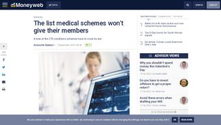 
                            9. The list medical schemes won't give their members - Moneyweb