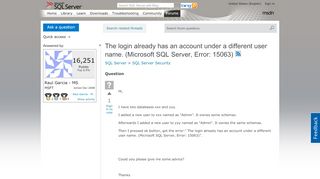 
                            4. The login already has an account under a different user name ...