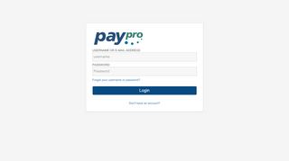 
                            1. the login form - PayPro