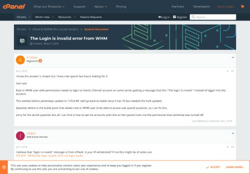 
                            11. The Login is invalid error from WHM | cPanel Forums