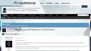 
                            7. The Login Reward Problem In Warframe - General - Warframe Forums