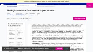 
                            7. The login username for UTSonline is your student number The ...