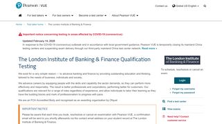 
                            12. The London Institute of Banking & Finance Qualification :: Pearson VUE