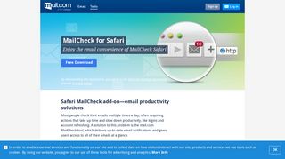 
                            3. The MailCheck Safari add-on | mail.com