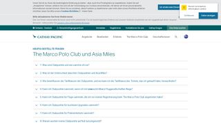 
                            8. The Marco Polo Club und Asia Miles | Häufig gestellte ... - Cathay Pacific