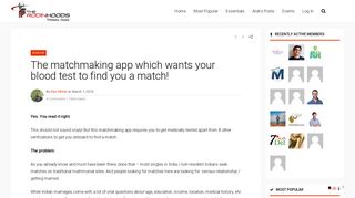 
                            9. The matchmaking app which wants your blood test to find you a match ...