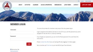 
                            11. The MCSA – Cape Town Section | Member Login