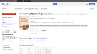 
                            7. The Meaning of Space in Sign Language: Reference, Specificity and ...