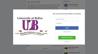 
                            7. The Medical Laboratory Technology... - University of Belize | Facebook