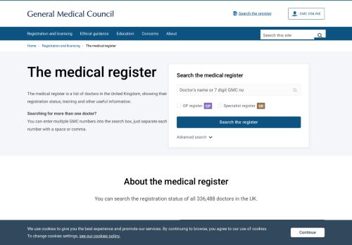 
                            4. The medical register - GMC