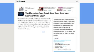 
                            4. The Mercedes-Benz Credit Card from American Express Online Login ...