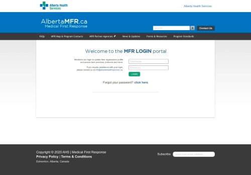 
                            11. the MFR LOGIN portal - AHS | Medical First Response