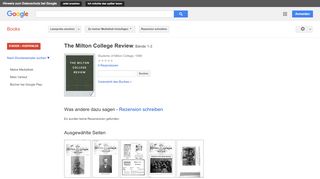 
                            13. The Milton College Review - Google Books-Ergebnisseite