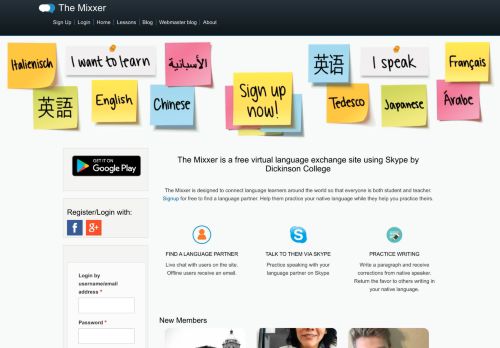 
                            8. The Mixxer - a free educational website for language exchanges via ...