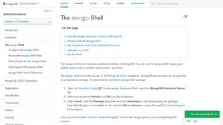 
                            3. The mongo Shell — MongoDB Manual