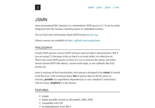 
                            8. The most simple JSON parser in C for small systems - Serge Zaitsev