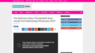 
                            11. The National Lottery 'Thunderball' draw results from Wednesday 9th ...