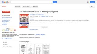 
                            12. The Natural Health Guide to Beating Supergerms - Google Books резултат