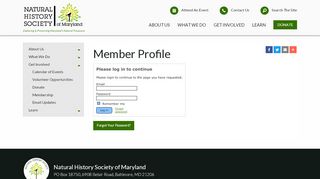 
                            6. The Natural History Society of Maryland » Member Profile