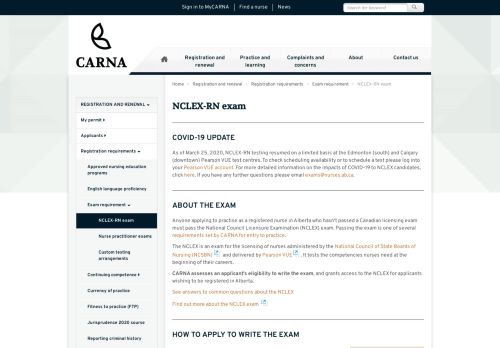 
                            11. The NCLEX-RN exam | CARNA