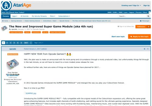 
                            7. The New and Improved Super Game Module (aka 4th run) - Opcode ...